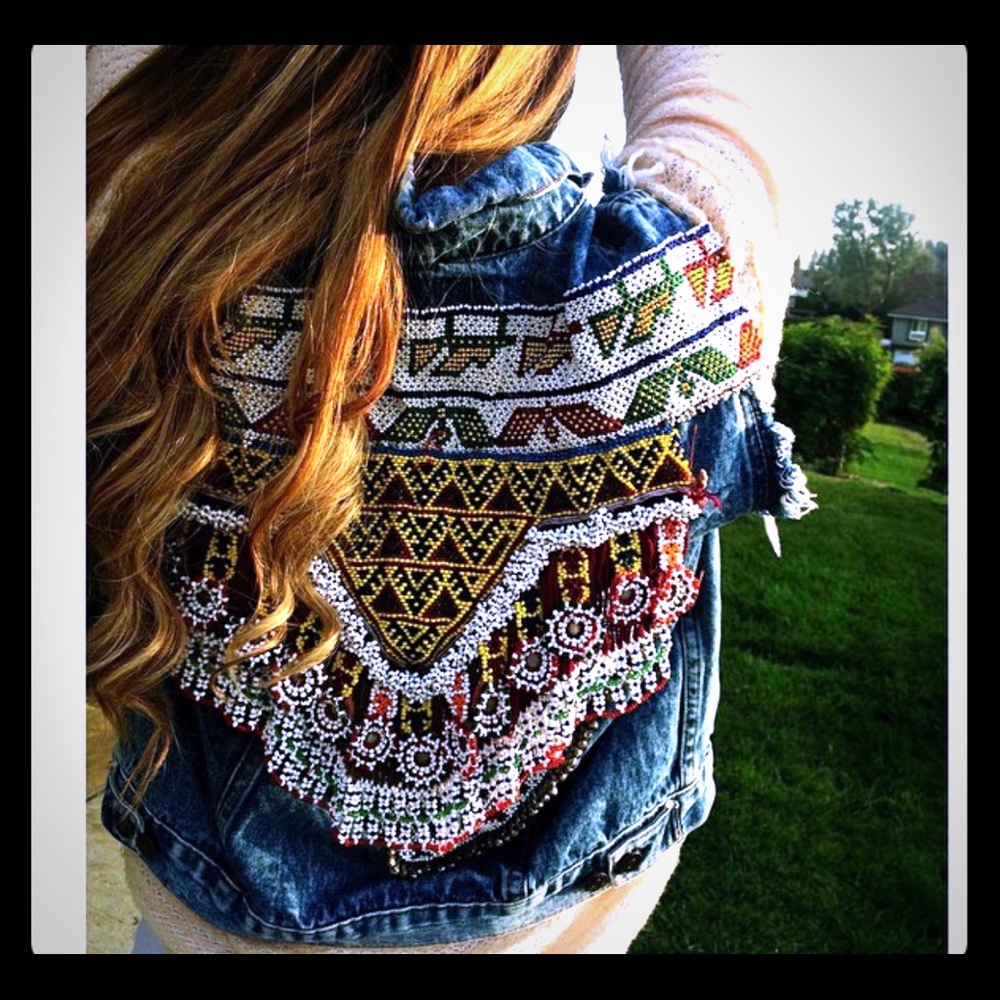 Boho Beaded Denim Vest